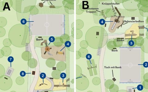 Entwürfe für die Spielplatz Rudolf-Vogt-Straße.