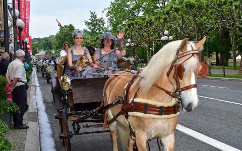 Kutschenkorso durch Wiesbaden