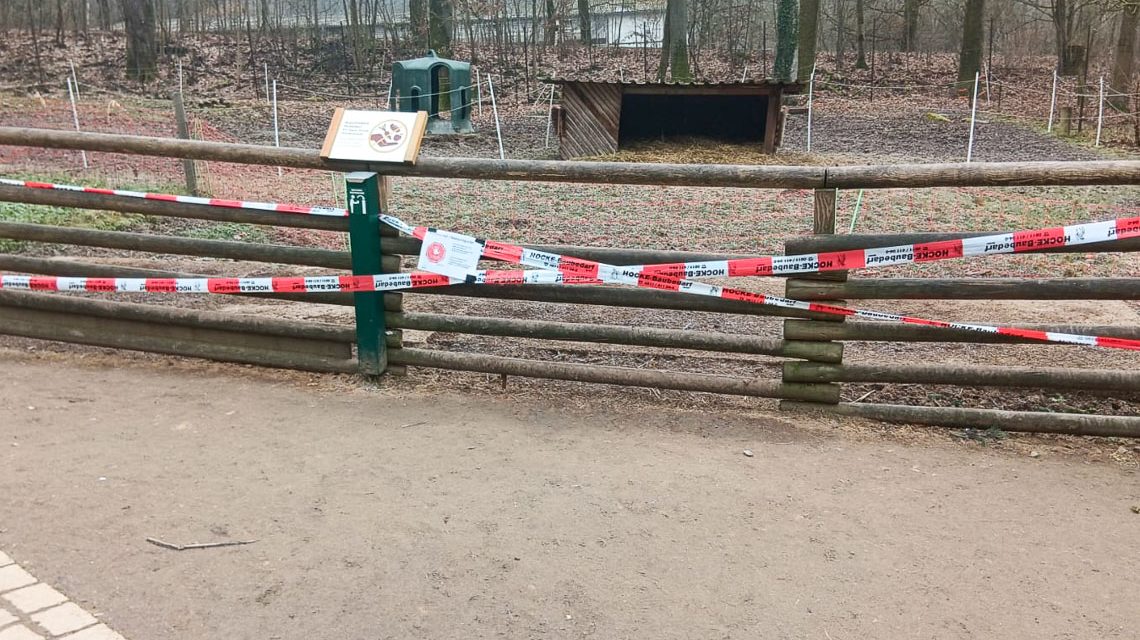 Einschränkungen in der Fasanerie wegen Maul- und Klauenseuche.