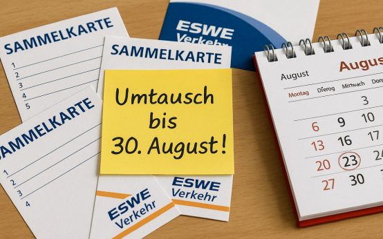 Sammelkarte, nur noch bis zum 30. August umtauschen.